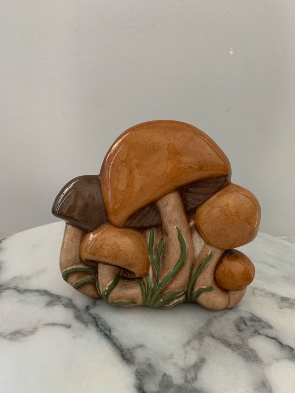 Vintage Ceramic Mushroom Napkin Holder - flawed-pls read/see photos